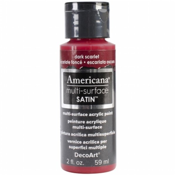 Deco Art Americana Multi-Surface Satin Acrylic Paint 2oz-Dark Scarlet DE381035